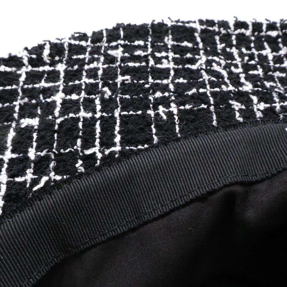 CHANEL Coco Mark Tweed Bucket Hat, Size S, Black, Women's - Picture 9 of 9